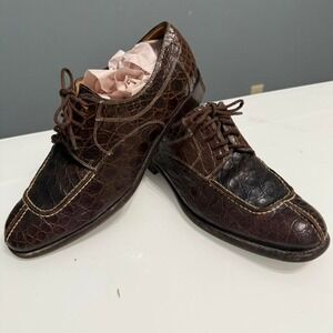 Cole Haan Country‎ Croc-Embossed Leather Oxford Shoes – Made in Italy, Size 9.5B